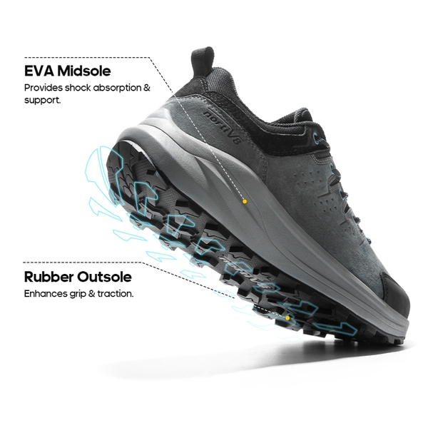 Men's Lightweight Breathable Hiking Shoes  - DARK GREY - 2